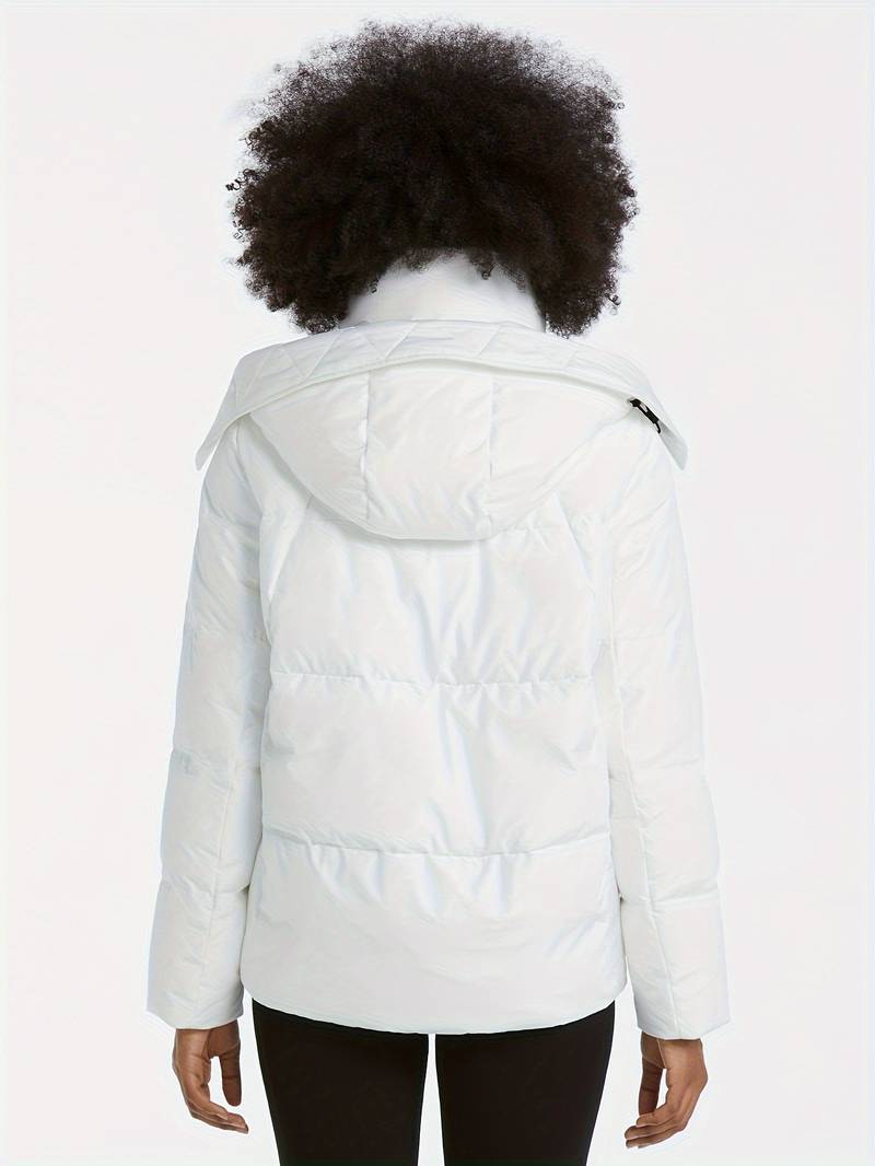 Steve Madden Off-White & Black Puffer Coat