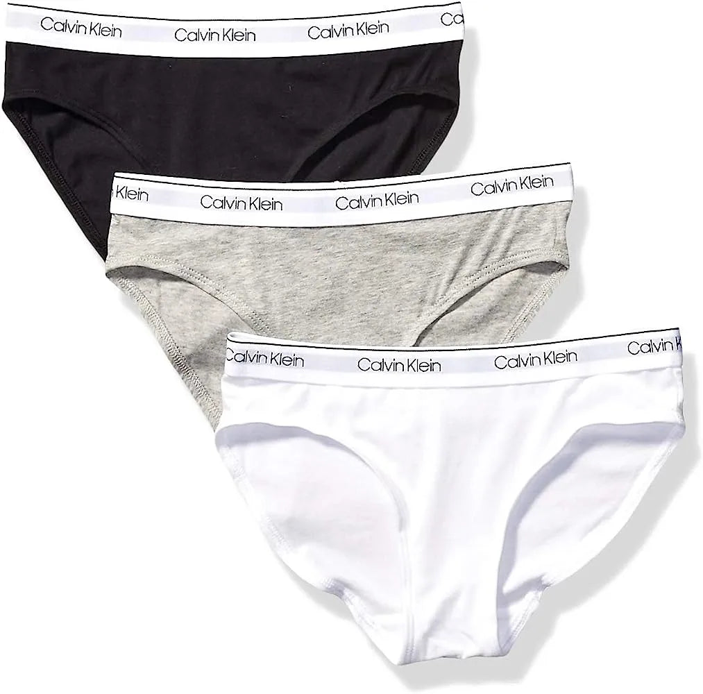 Calvin Klein Radiant Cotton Bikini 3-Pack Q Black, White, Ashford Gray