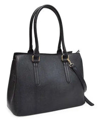 Adrienne Vittadini Black Lock Tote Bag