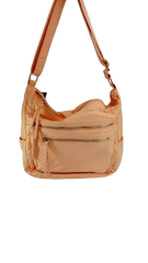 Bueno Peach Washed Ostrich Shoulder Bag