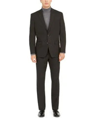 Club Room Mens Suit Set Classic-Fit Micro-Check Black