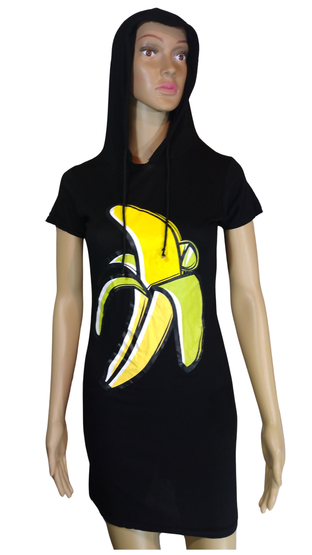 Diva General Black Girls Top Hoodie Tee with Banana - 100% Polyester