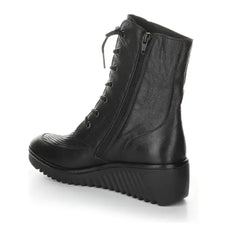 FLY London Black & Gray Snake-Embossed Lira Suede Lace-Up Boots