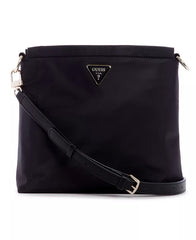 GUESS Jaxi Tourist Crossbody in Black with Gold Accents