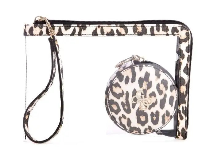 GUESS Vanetta 2-in-1 Wristlet Set in Leopard Print