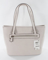 Giani Bernini Plaid Embossed Tote in Winter White with Silver Hardware