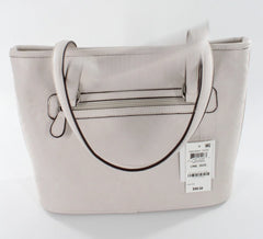 Giani Bernini Plaid Embossed Tote in Winter White with Silver Hardware