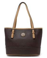 Giani Bernini Saffiano Tote in Chocolate with Silver-Tone Hardware