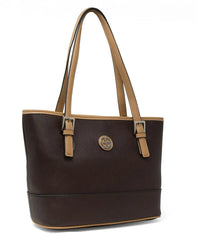 Giani Bernini Saffiano Tote in Chocolate with Silver-Tone Hardware