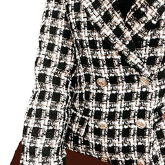 Coeur de Vague Black & White Plaid Longline Blazer