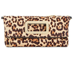 INC International Concepts Irisa Open Handle Clutch Crossbody Bag in Light Leopard (Minor Scratches on Handle)