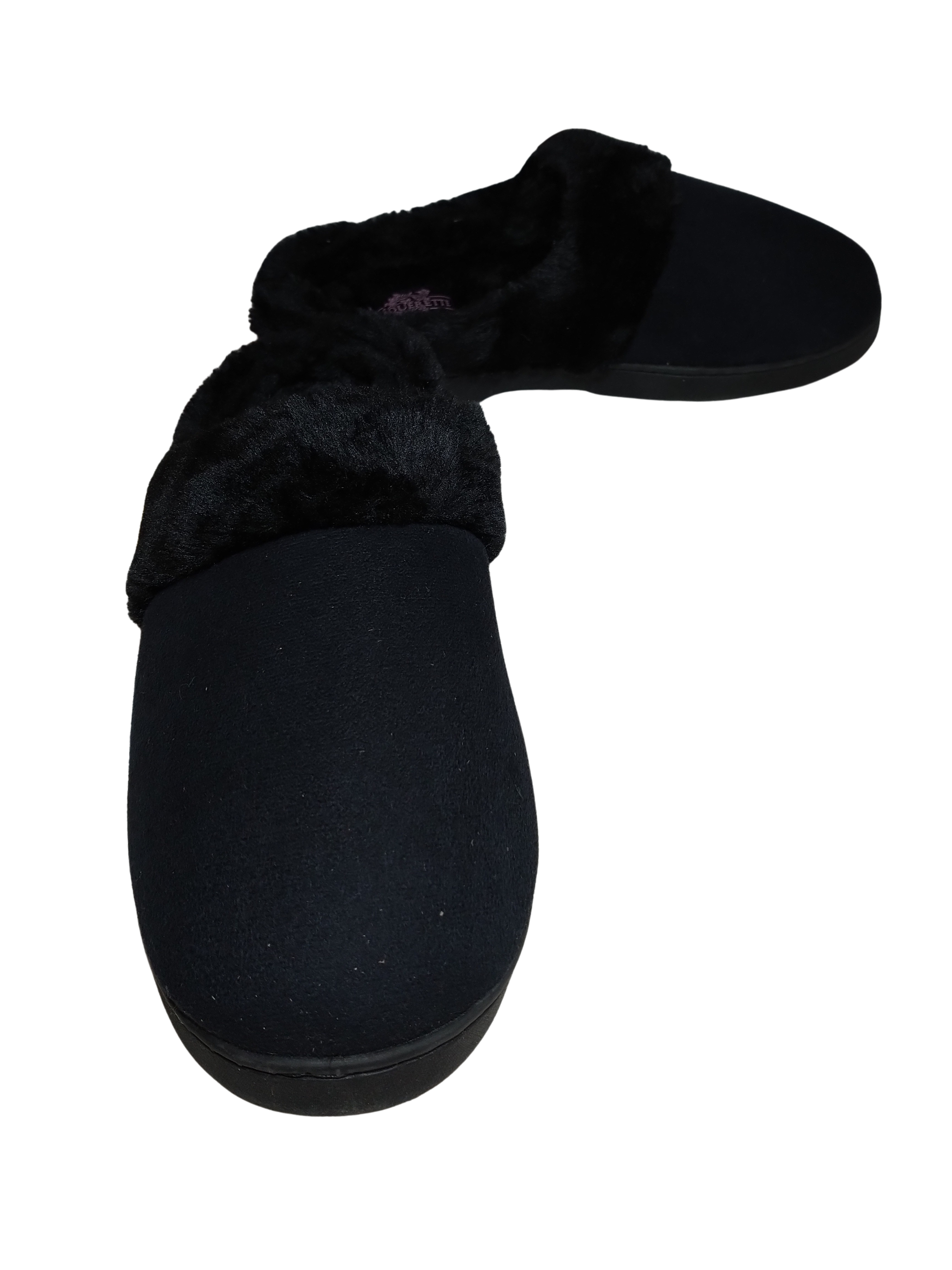 Paquerette Black Faux Fur Slipper