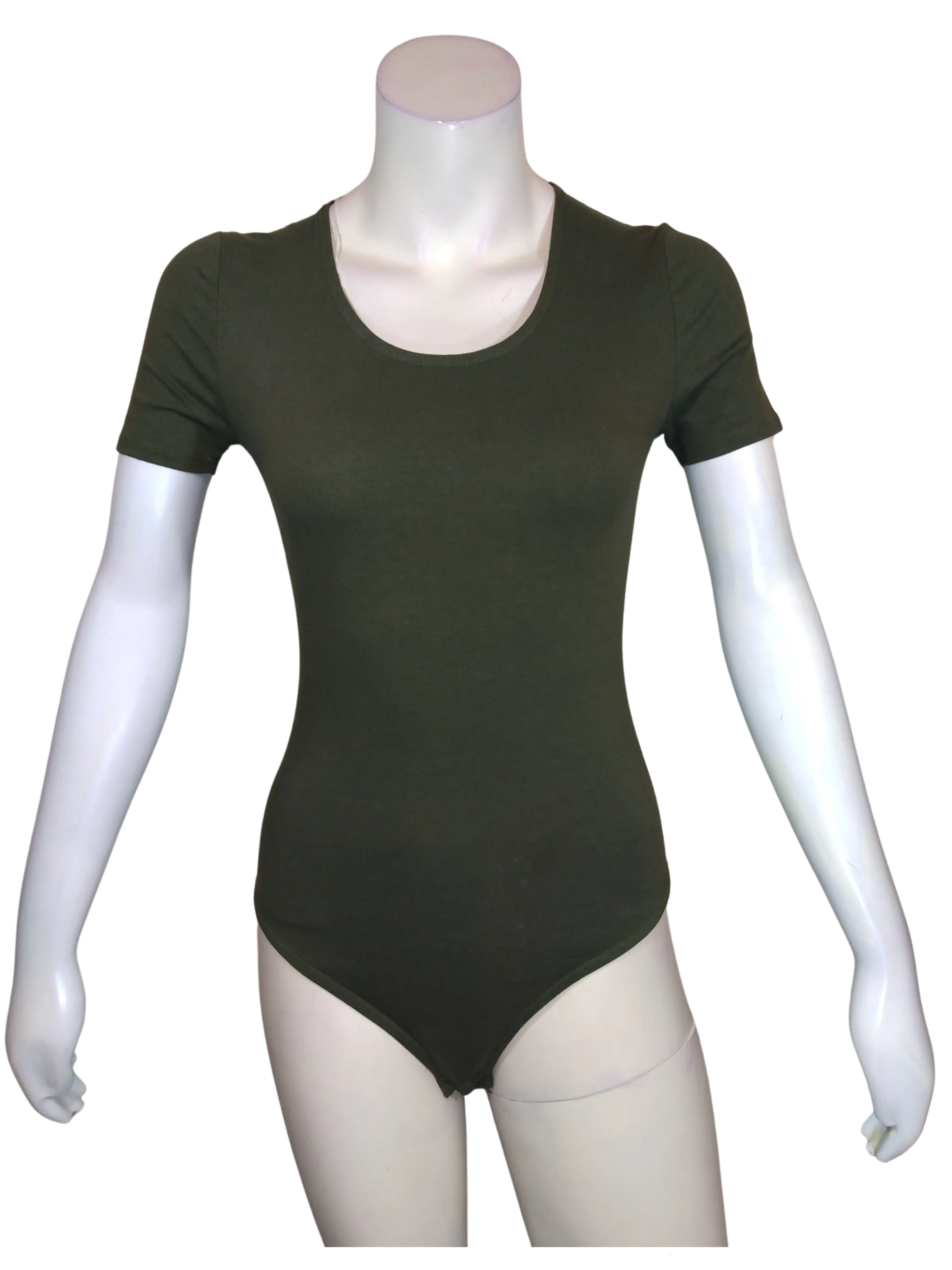 Zenana Premium Women’s Army Green Leotard with Snaps, Size Small