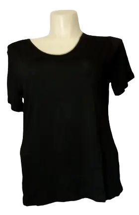 Zerdocean Women’s Black Short Sleeve Shirt with Side Pocket, Size 4X