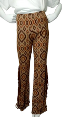 Yoyo 5 Girls’ Brown “Native” Pattern Leggings, Youth Medium