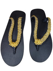 Beaded Unisex Flip Flop Amber Size 12.5