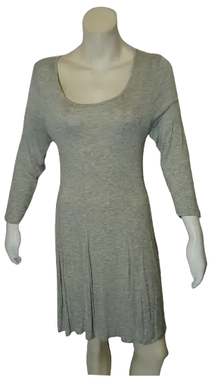 Zenana Outfitters Women’s Grey Long Sleeve Dress, Size Medium