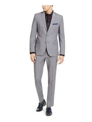 Nick Graham Men's Slim-Fit Stretch Solid Suit Grey