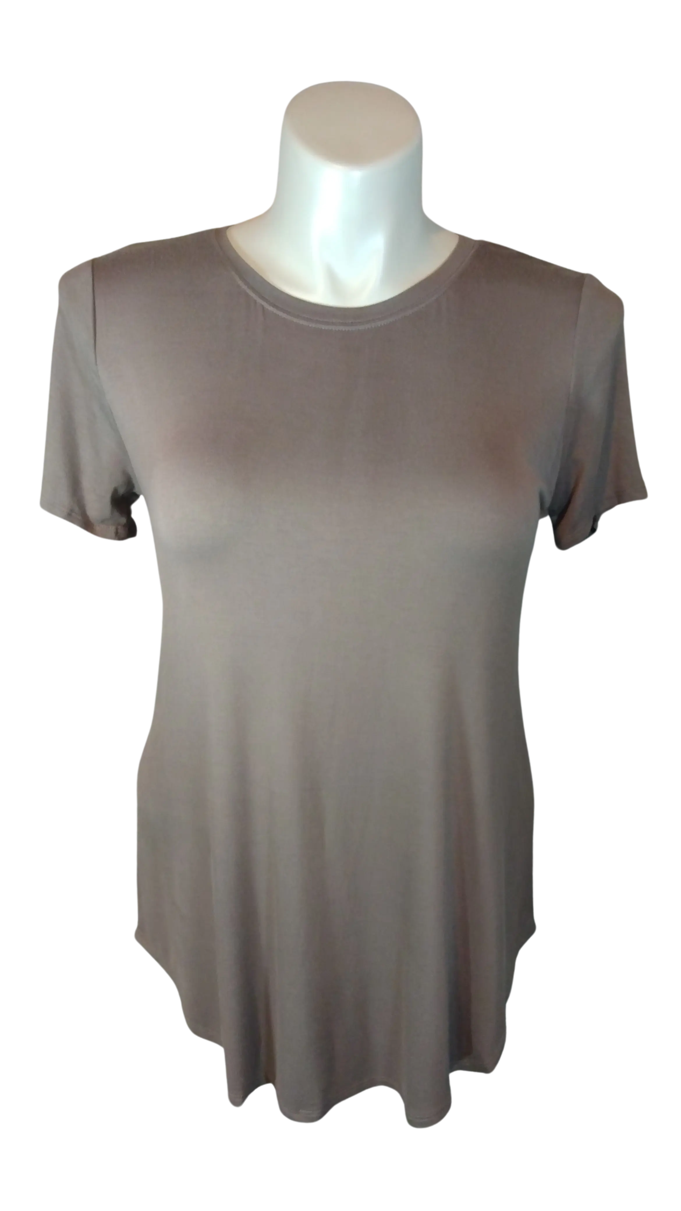 Zenana Premium Women’s Brown Short Sleeve Top, Size Large