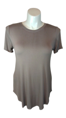 Zenana Premium Women’s Brown Short Sleeve Top, Size Large