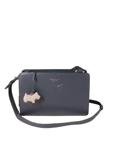 Radley London Liverpool Zip-Top Small Leather Crossbody Bag in Ink