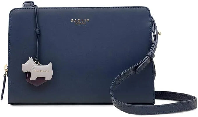 Radley London Liverpool Zip-Top Small Leather Crossbody Bag in Ink