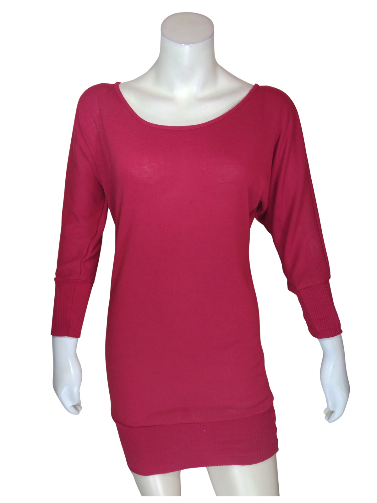 Red Tempted sweater dress with ribbed sleeves