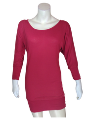 Red Tempted sweater dress with ribbed sleeves