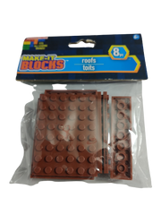 Make it Blocks Building Blocks Roofs - Brown - 8-Piece Set