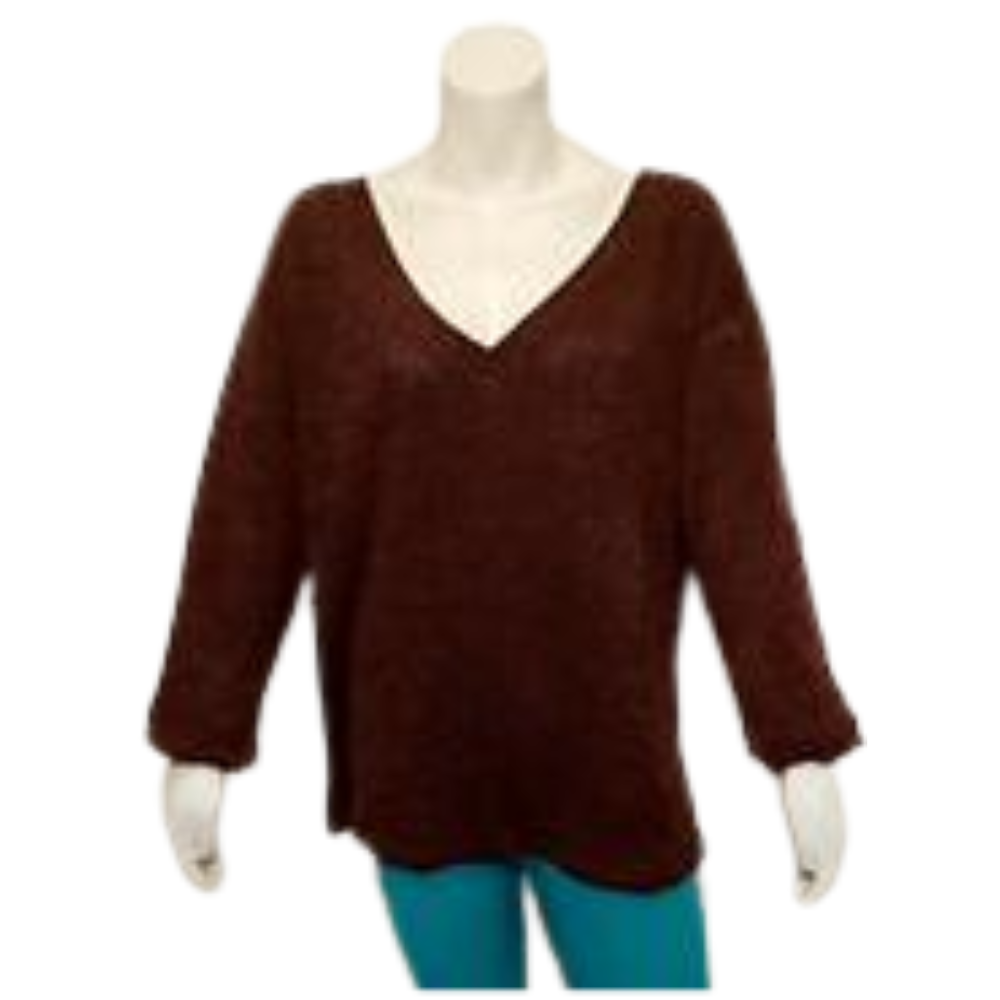 Brown V-Neck Sweater