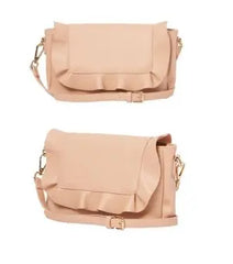 Urban Originals Women's Frill Clutch with Crossbody Strap in Blush