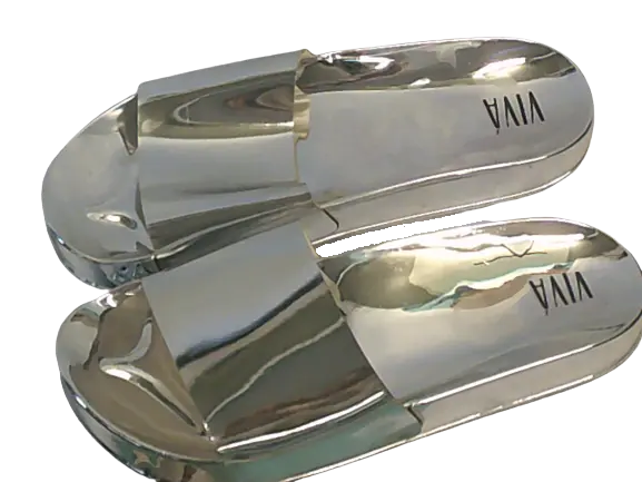 Viva Silver Slip On Sandals