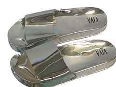 Viva Silver Slip On Sandals