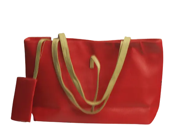 Women Red Bag and Wallet Set - Unlined