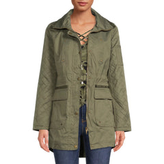 Yoki Olive Quilted-Sleeve Anorak