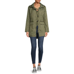 Yoki Olive Quilted-Sleeve Anorak