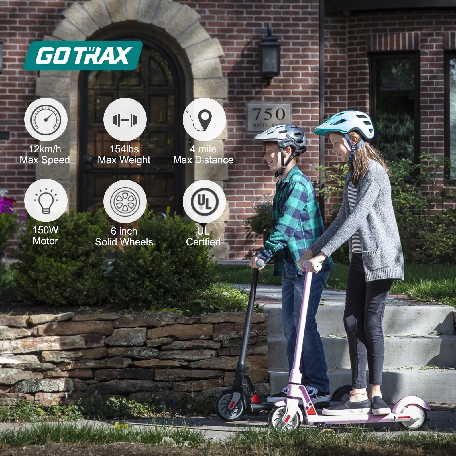 GOTRAX - Electric Scooters For Kids- Black