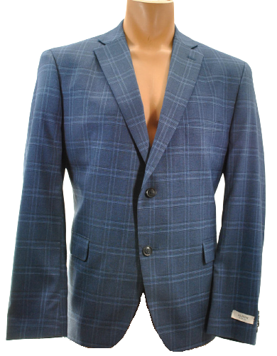 Alfani Men Navy Slim Fit Plaid Jacket 44S