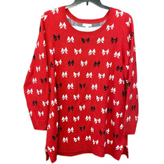 Charter Club Woman New Red Bow Tie Sweater