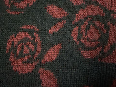 Salon Studio Black/Red Roses Pattern Sweater