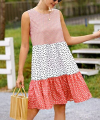 Pink Stripe Polka Dot Dress size XXXL