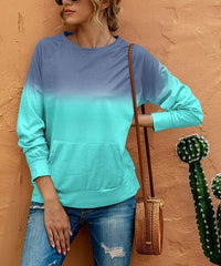 Baisico Gray Gradient Pocket Crewneck Pull over - Blue or Pink