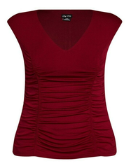 City Chic Trendy Plus Size Red Ruched Top size 22W