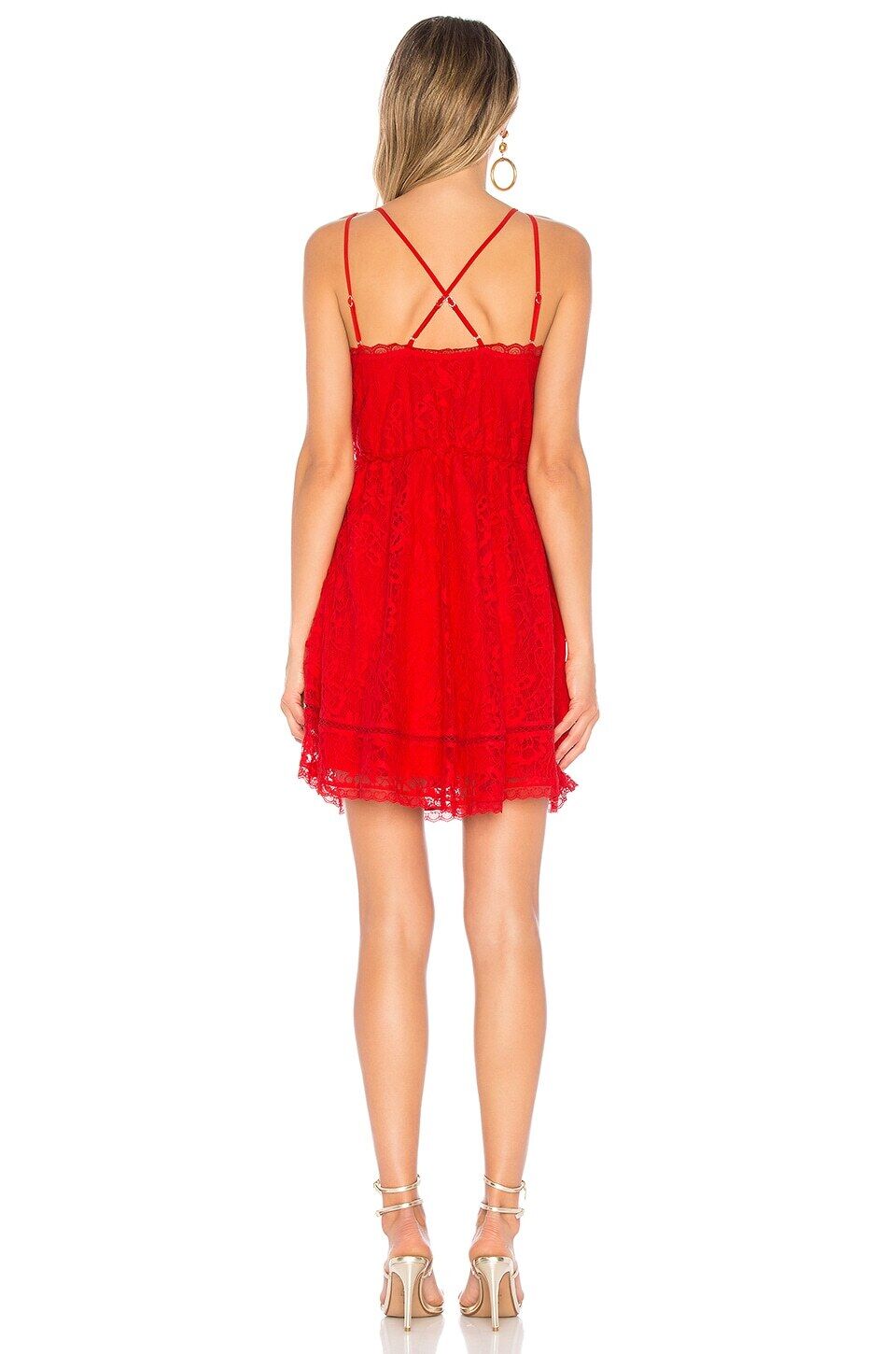  Red Lace Mini Dress