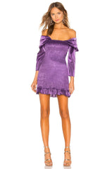 Lovers + Friends Orson Mini Dress in Royal Purple - Foldover Sleeves