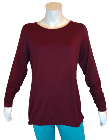 Alfani Woman Marooned Long Sleeve Tee 94% Rayon, 6% spandex