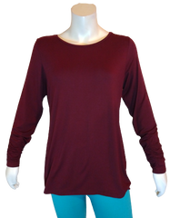 Alfani Woman Marooned Long Sleeve Tee 94% Rayon, 6% spandex