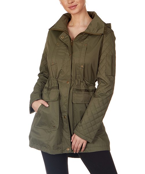 Yoki Olive Quilted-Sleeve Anorak