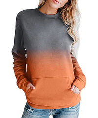 Wild Orchid Orange Ombré Kangaroo-Pocket Sweater