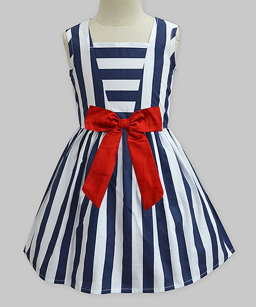 A.T.U.N. Red and Navy Stripe Antalya Dress